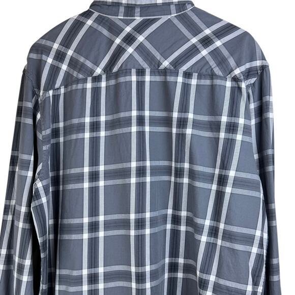 Harley Davidson 100% Cotton Gray Plaid Logo Patch Long Sleeve Button Up Shirt - Picture 6 of 9